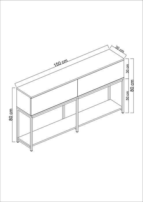 Hanah Home Consola Lord Blanco y Negro